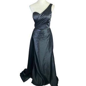 New Never Worn- One Shoulder  Satin Ball Gown Dress  Size : Small